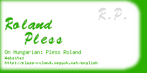 roland pless business card